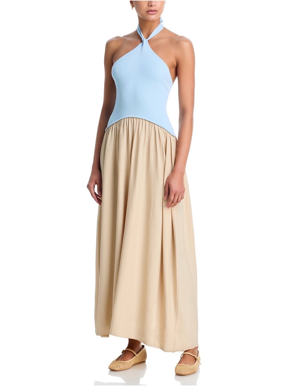 NWT SOLID & STRIPED (M) Jordan Dress Seabreeze Dune